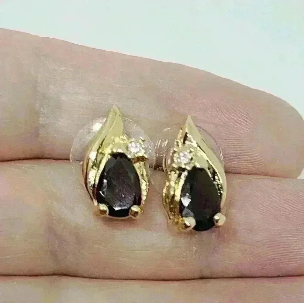 Beautiful Gold And Purple Earrings